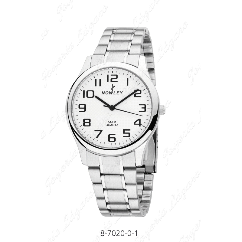 NOWLEY RELOJ ACERO CABALLERO ESFERA BLANCA