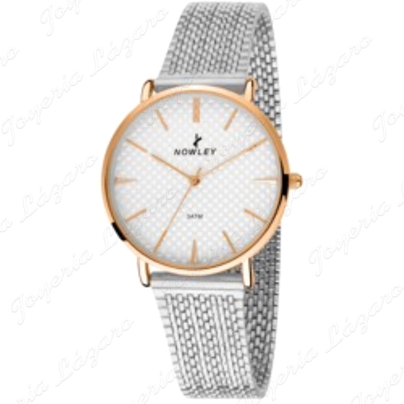 NOWLEY RELOJ VINTAGE SRA. MALLA ESFERA BLANCA