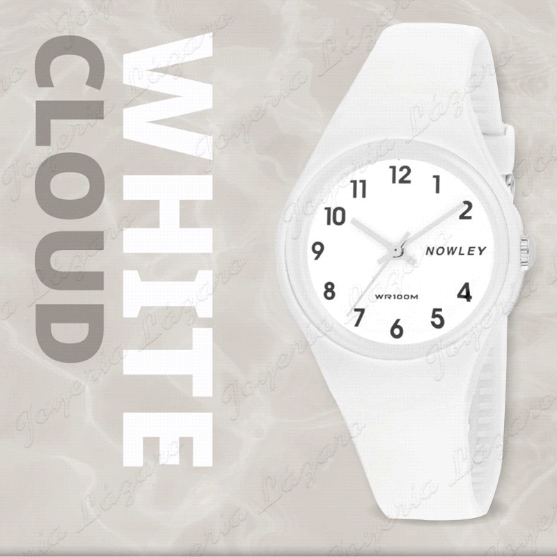 RELOJ NOWLEY RACING BLANCO ANALOG.