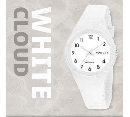 RELOJ NOWLEY RACING BLANCO ANALOG.