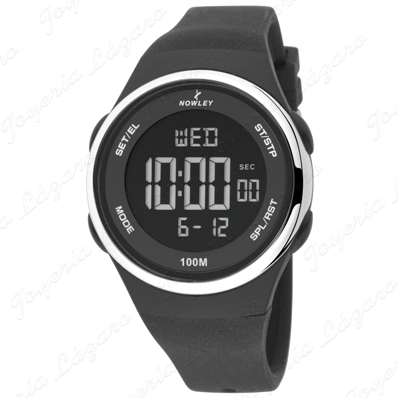 RELOJ NOWLEY NEGRO CROMO