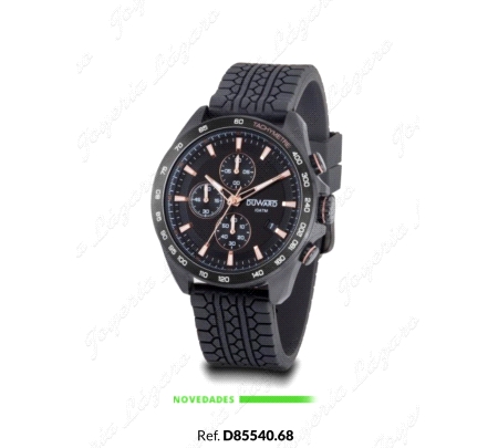 DUWARD RELOJ CABALLERO CORREA SILICONA CAJA Y ESF. NEGRA