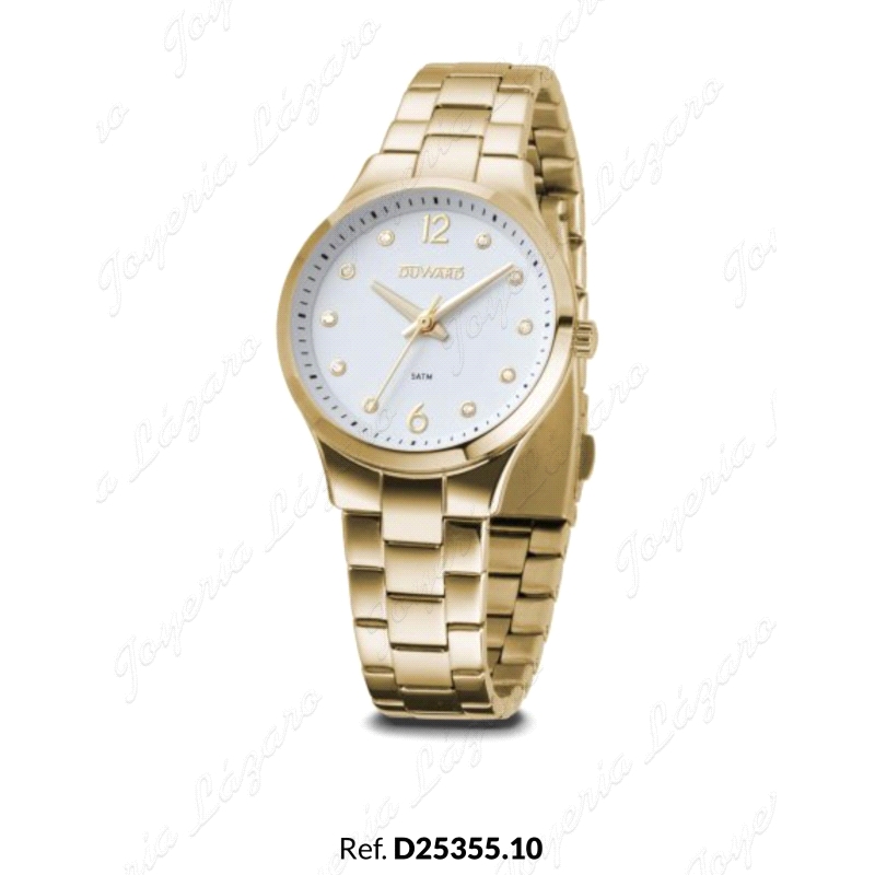 DUWARD RELOJ SRA ACERO DORADO ESF. BLANCA CIRCO EN HORAS