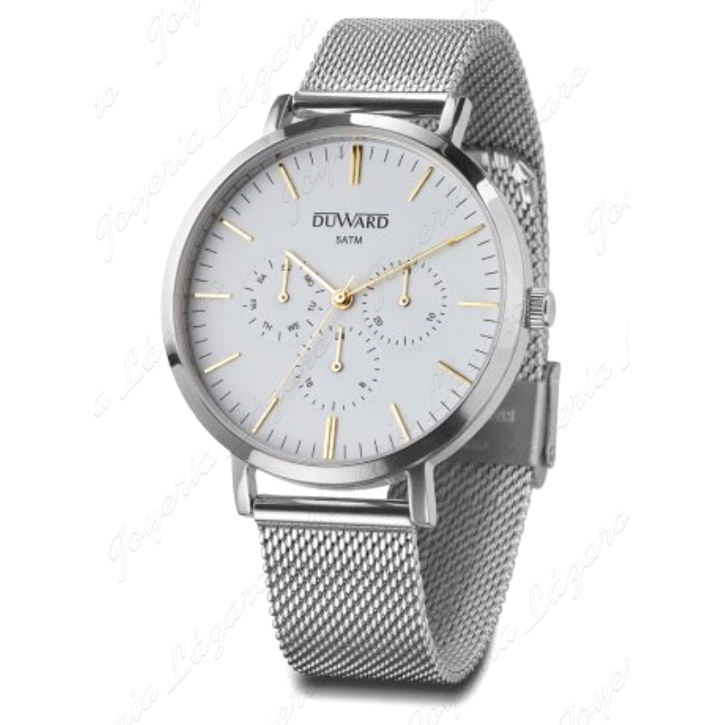 DUWARD RELOJ CABALLERO ACERO ELEGANCE WOTOSOGOLA ESF. BLANCA MALLA