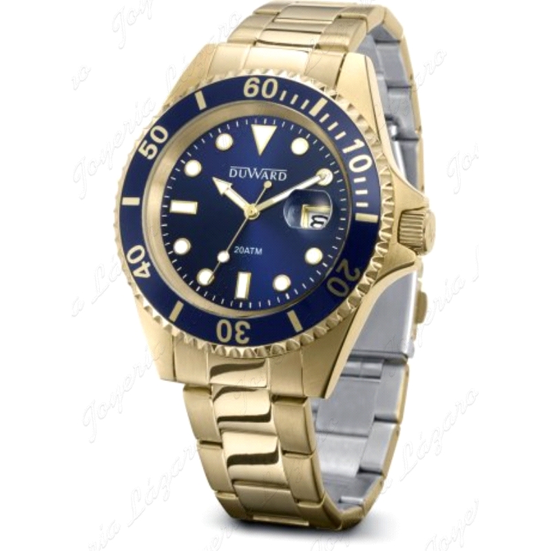 DUWARD RELOJ CABALLERO DORADO SPORT STORM BISEL Y ESF. AZUL