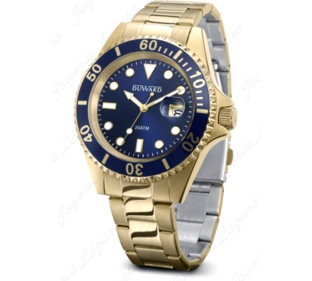 DUWARD RELOJ CABALLERO DORADO SPORT STORM BISEL Y ESF. AZUL
