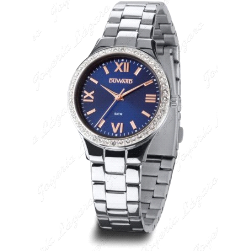 DUWARD RELOJ SRA, ACERO LADY KONA ESF. AZUL BISEL CIRCONITAS