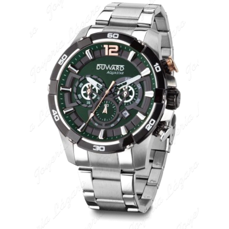 DUWARD RELOJ CABALLERO CRONO AQUASTAR LE MANS  ESF. VERDE OSCURO