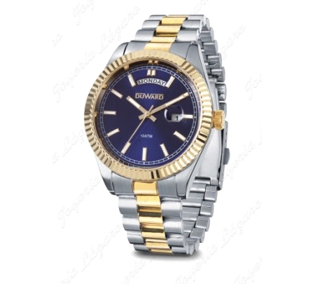 DUWARD RELOJ BICOLOR CAB. ACERO/DORADO/AZUL  SPORT STORM