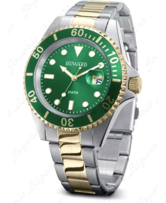 DUWARD RELOJ  BICOLOR CAB. ACERO/DORADO/VERDE SPORT STORM