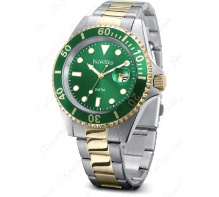 DUWARD RELOJ  BICOLOR CAB. ACERO/DORADO/VERDE SPORT STORM