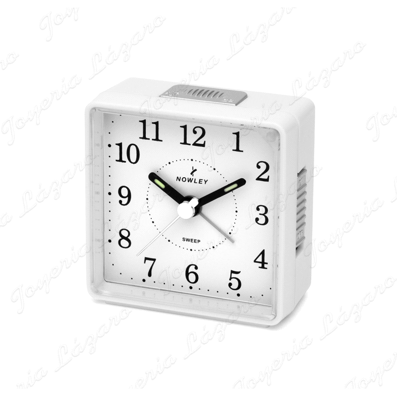 DESPERTADOR RELOJ CUADRADO BLANCO