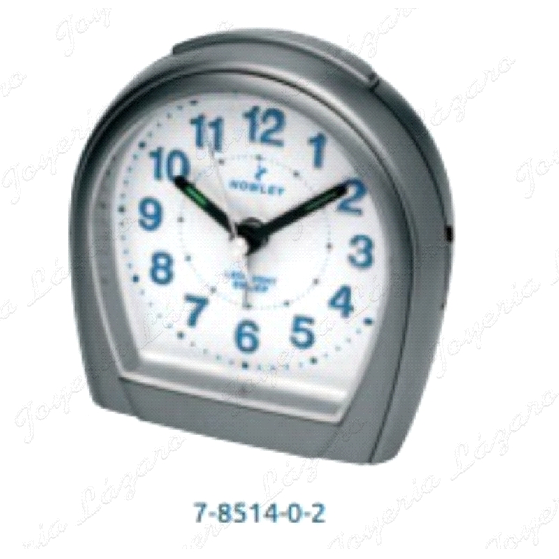 DESPERTADOR RELOJ NOWLEY CONTINUO GRIS OVALADO