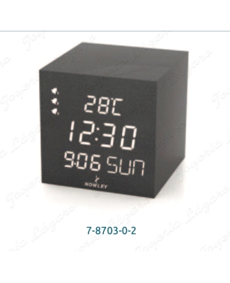 RELOJ DESPERTADOR NOWLEY DIGITAL CUBO NEGRO