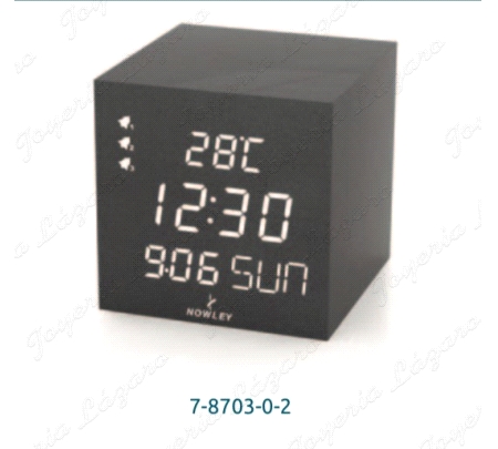 RELOJ DESPERTADOR NOWLEY DIGITAL CUBO NEGRO
