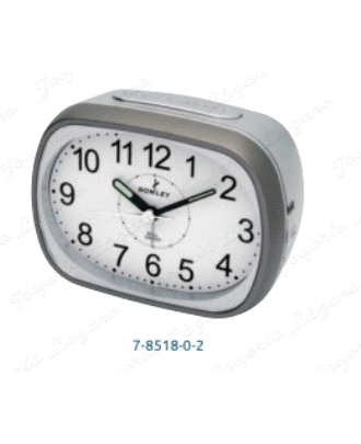 RELOJ DESPERTADOR  NOWLEY RECTANGULAR GRIS-PLATA GRANDE
