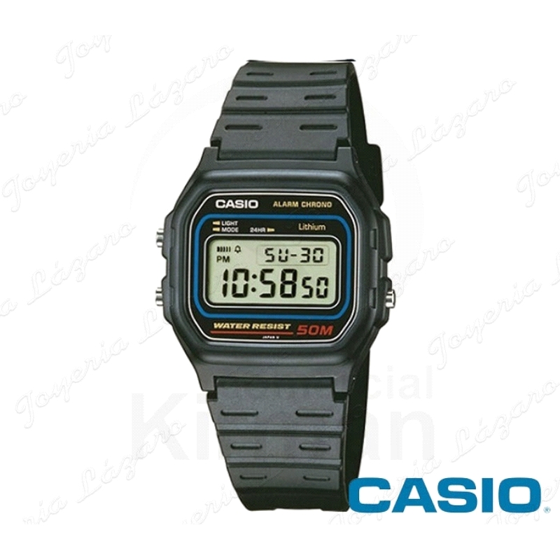 CASIO RELOJ DIGITAL NEGRO WR 50M GOMA NEGRA