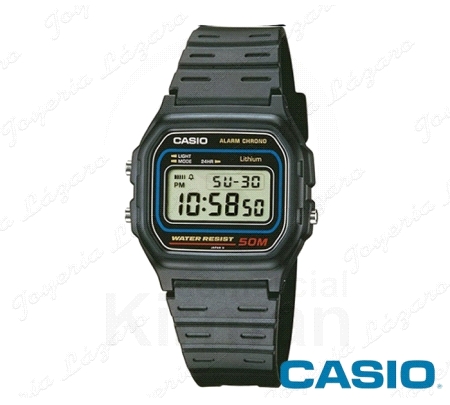 CASIO RELOJ DIGITAL NEGRO WR 50M GOMA NEGRA