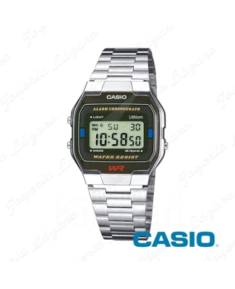 RELOJ CASIO PLATEADO VINTAGE DIGITAL A163WA-1Q