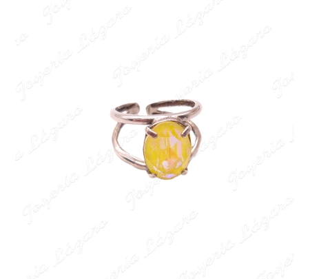 PLATA/SWAROVSKI SORTIJAAMARILLA