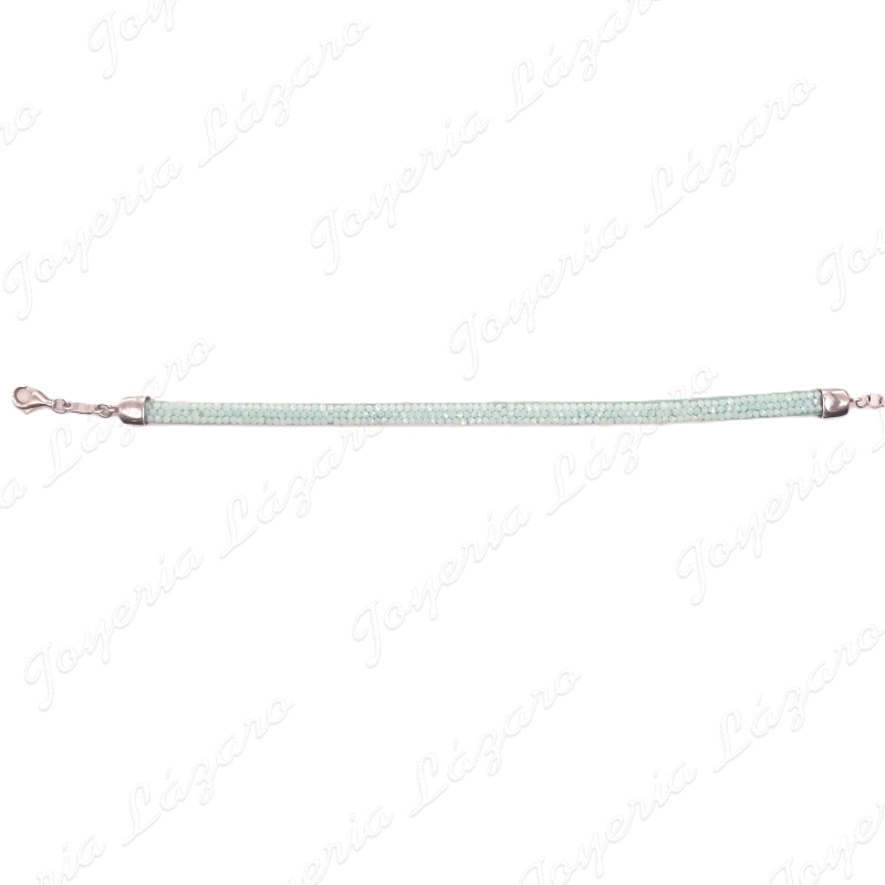 PLATA/SWAROVSKI PULSERA VERDE