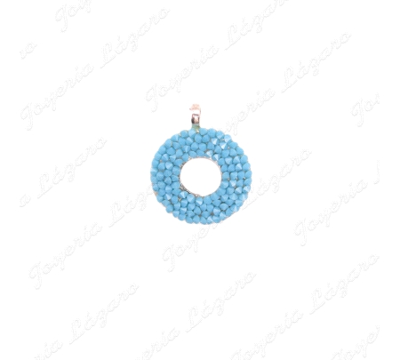 PLATA/SWAROVSKI COLGANTE TURQU.