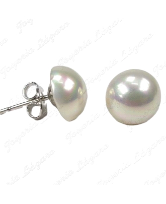 PEND. PLATA/PERLA ORQUIDEA 1/2 BOLA C. PRESION