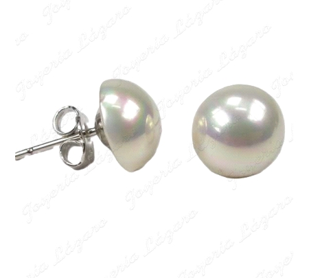 PEND. PLATA/PERLA ORQUIDEA 1/2 BOLA C. PRESION