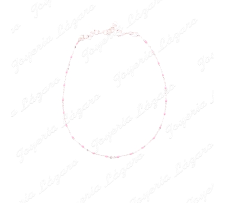 TOBILLERA PLATA FINITA BOLITAS ROSAS