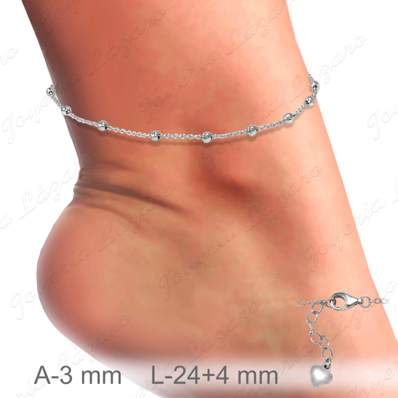 TOBILLERA PLATA BOLITAS GALLONADAS