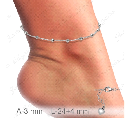 TOBILLERA PLATA BOLITAS GALLONADAS