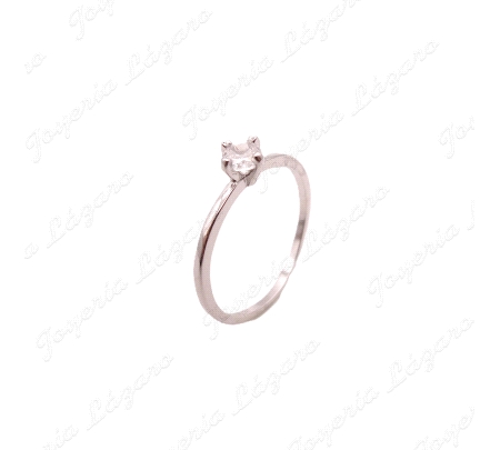 SORTIJA PLATA SOLITARIO CIRCONITA 4MM 4 GARRAS