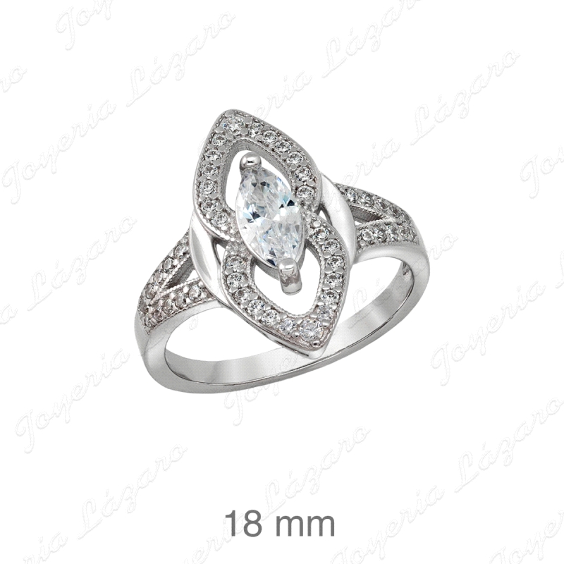 SORTIJA PLATA LANZADERA CON CIRCOS +CIRCO ROMBO GARRAS