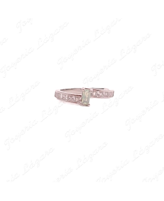 SORTIJA PLATA CINTO CINCONITAS BAGUET +CENTRO PIEDRA VERDE AGUA