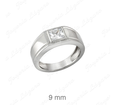 SORTIJA PLATA SOLITARIO CIRCONITA 9MM