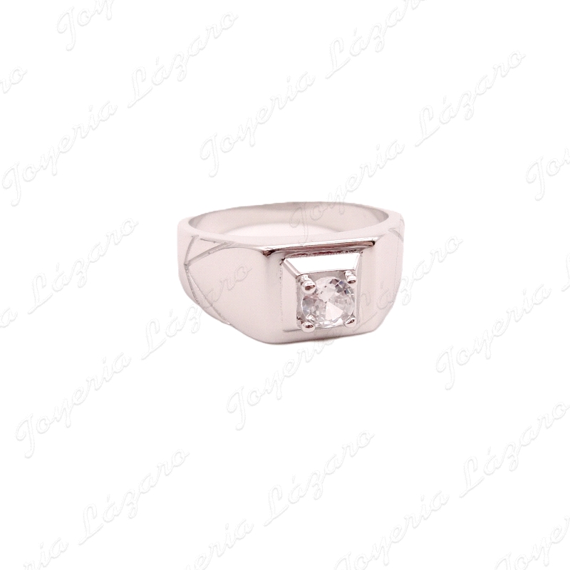 SORTIJA PLATA   SOLITARIO CABALLERO CUAJO 4 GARRAS