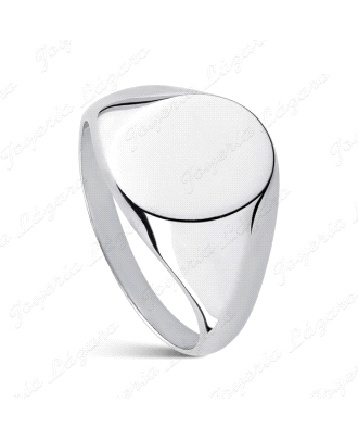 SORTIJA PLATA CABALLERO OVAL LISO HUECO