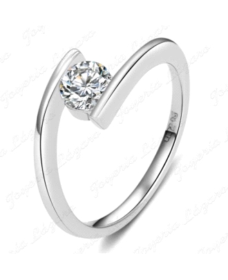 SORTIJA PLATA SOLITARO CIRCONITA AL AIRE