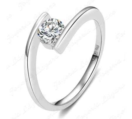 SORTIJA PLATA SOLITARO CIRCONITA AL AIRE