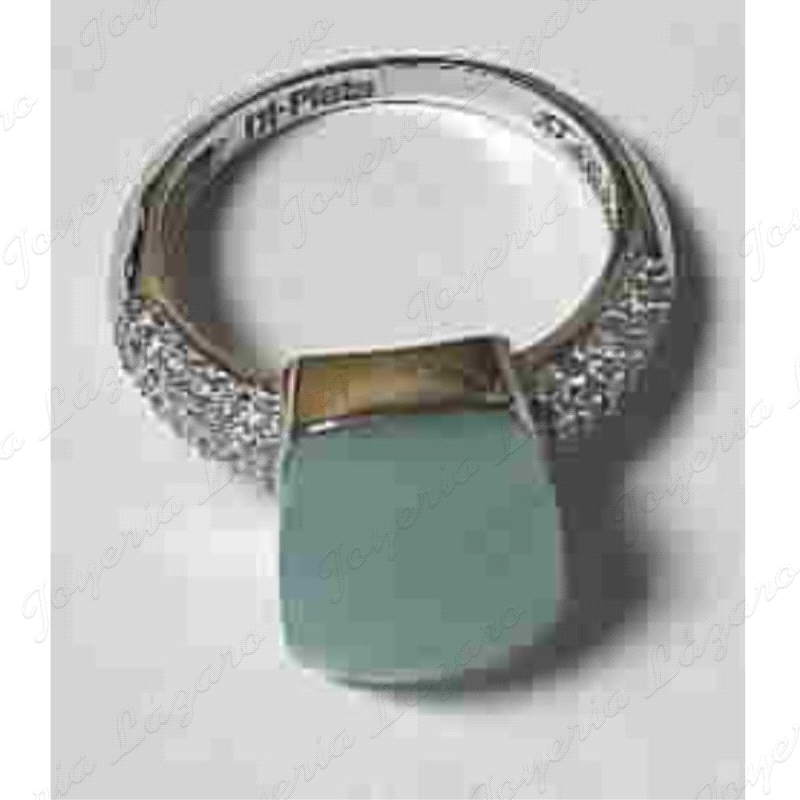 SORTIJA PLATA PIEDRA CELESTE CUADRADA MICROENGASTE