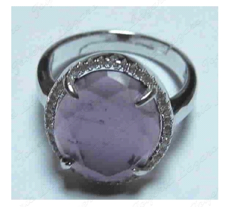 SORTIJA PLATA PIEDRA MORADA EN GARRAS MICROENGASTE ADAPTABLE
