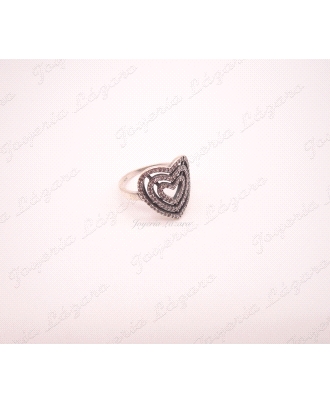 PLATA SORTIJA CORAZON MICRO CIRCO