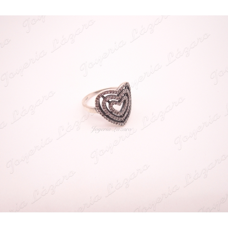 PLATA SORTIJA CORAZON MICRO CIRCO