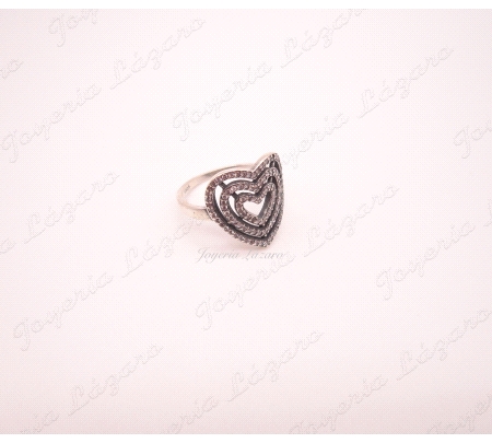 PLATA SORTIJA CORAZON MICRO CIRCO