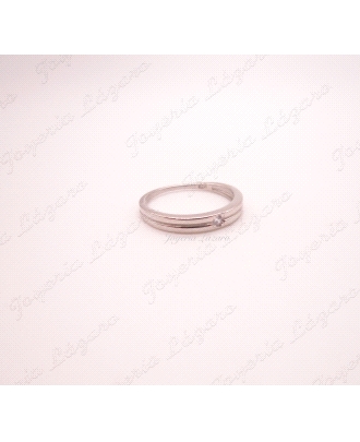 PLATA SORTIJA SOLITARIO