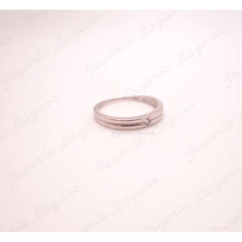 PLATA SORTIJA SOLITARIO