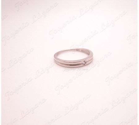 PLATA SORTIJA SOLITARIO