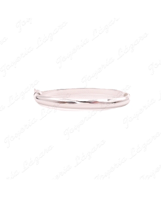 PULSERA 1/2 CAÑA PLATA 1/2 CAÑA LISA 6MM ANCHA, OVAL 65MM