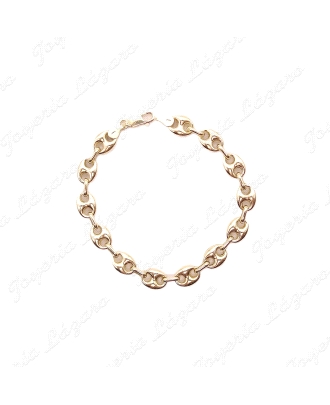 PULSERA PLATA DORADA CALABROTE 8X10MM