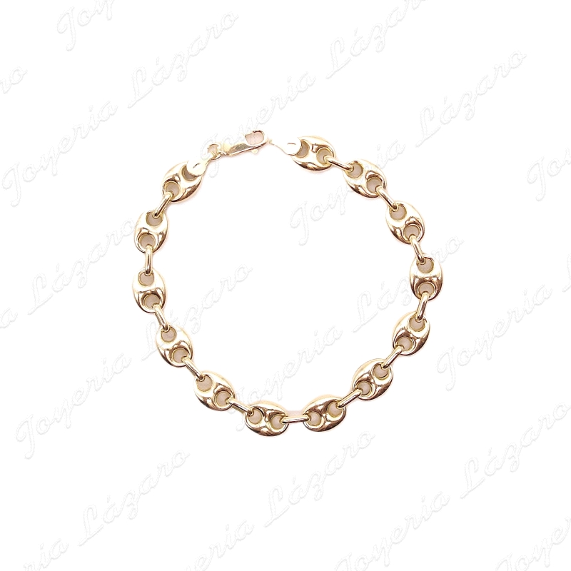 PULSERA PLATA DORADA CALABROTE 8X10MM